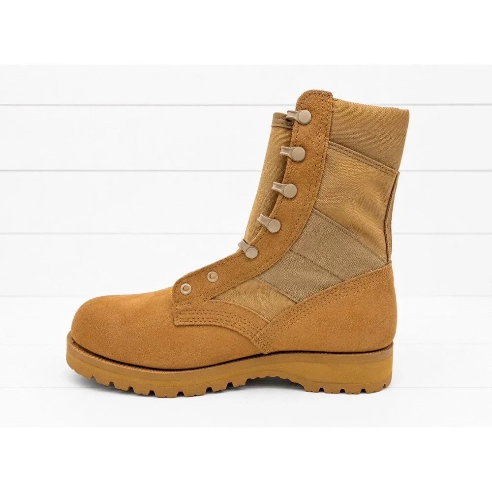 Altama Mens Army Combat Boots Hot Weather Tan Suede Vibram Tactical 10 R USA